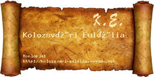 Kolozsvári Eulália névjegykártya